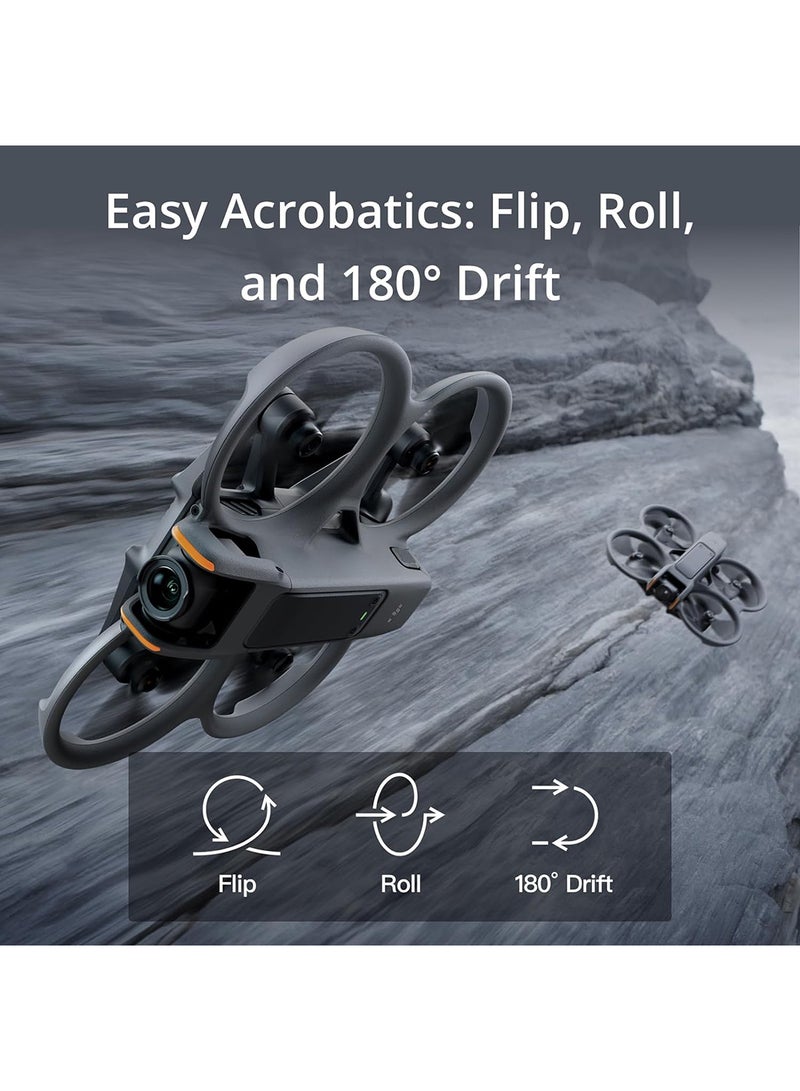 Avata 2 Fly More Combo (1 Battery), FPV Drone with Camera 4K, Immersive Experience, Built-in Propeller Guard, Easy Flip/Roll, Goggles 3 and RC Motion 3 Included, POV Content Camera Drone, Black