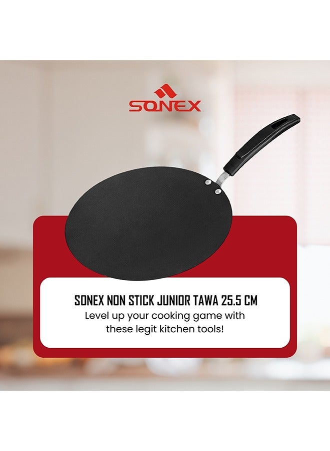 Sonex Non Stick Junior Tawa 25.5cm, Even Heating, High Quality Aluminum, Premium Non-Stick Coating And Bakelite Heat Resistant Handle, Long Lasting Construction Durable Construction, Easy to Clean