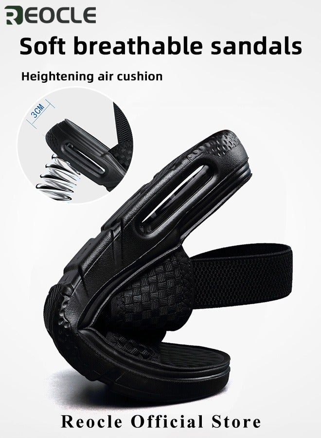 Men's Sandals WovenSoft Sole Black Woven Summer Sandals Hiking Beach Sport Outdoor Sandals Outdoor Leather Closed Toe Beach Shoes
