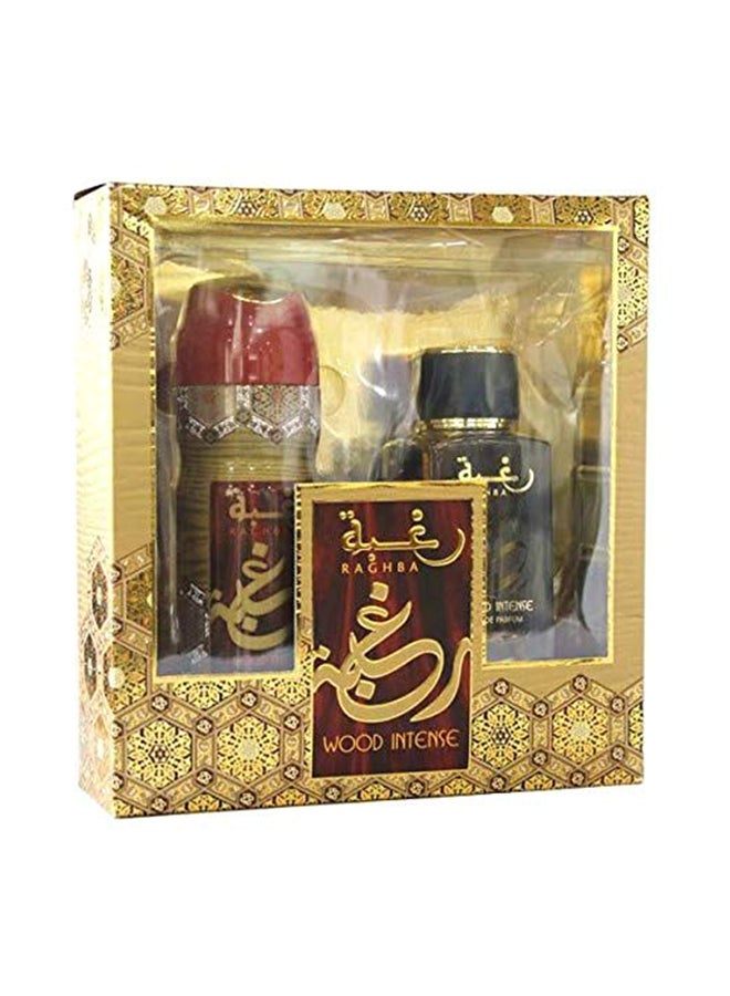 Raghba Wood Intense Gift Set EDP And Deodorant 200ml