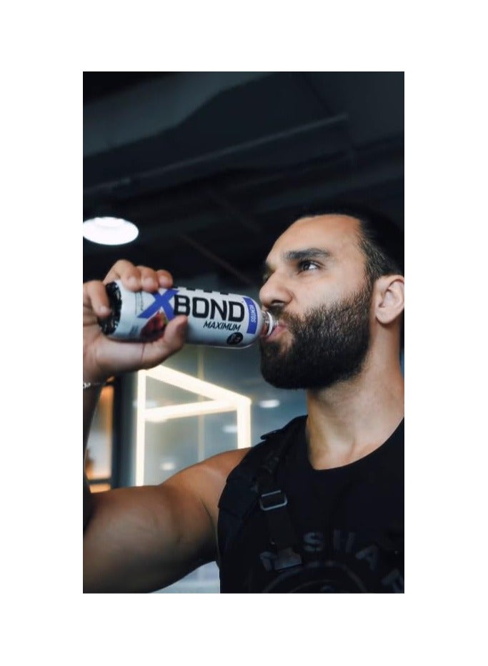 X-BOND 9g BCAA + EAA Vemtos Maximum Recovery  Non Carbonated Drink Maximum Amino Drink -  Electrolytes Drink - 16 fl oz (500 ml), Sugar Free 38 Calories, 60mg Caffeine Pack of 12