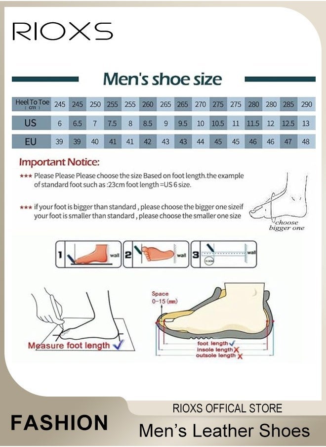 Men's Business Formal Shoes, Rounded Toe Leather Shoes, Fashion Men's Slip-on Loafers, Comfort Driving Shoes for Male, Classic Black Leather Shoes for Work Party, Lightweight Anti Slip Walking Shoe, Mens Dress Shoes for Daily Wear and Formal Occasions