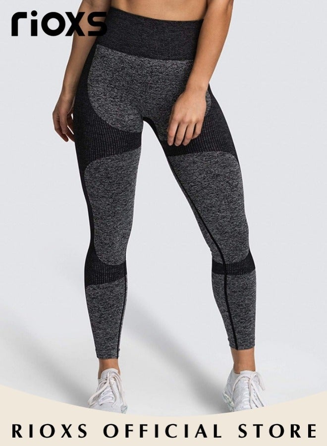 Women's High Waist Leggings,Solid Stretch Yoga Pants,Tummy Control Fitness Legging With Pockets,Skinny Leggings,Slim Fit Sports Sweatpants For Fitness Workout Gym Running