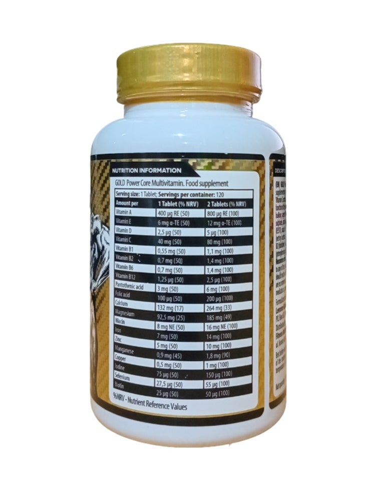 Kevin Levrone Gold Power Core Multivitamin 120 Tablets 120 Serving