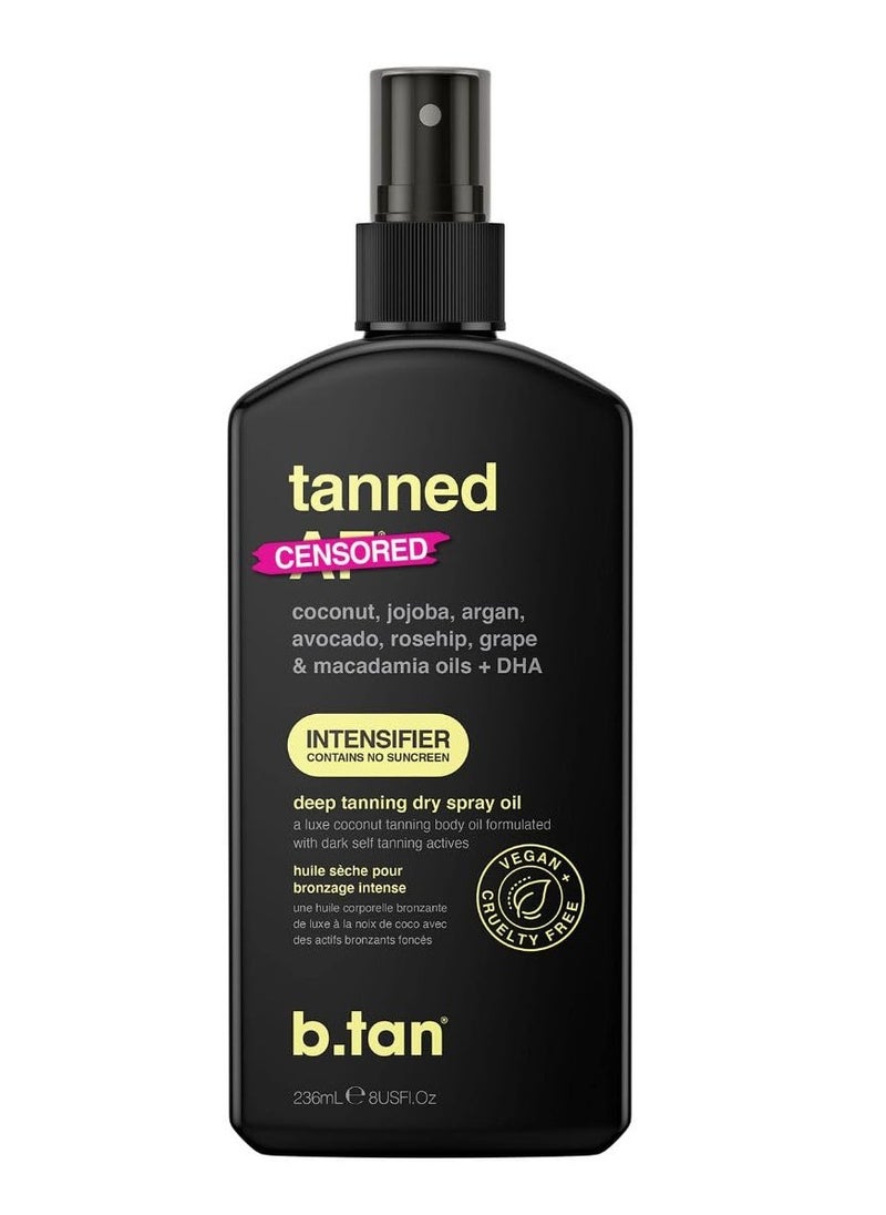 b.tan Best Tanning Oil | Get Tanned Intensifier Dry Spray - Get a Fast, Dark Outdoor Sun Tan From Tan Accelerating Actives, Packed with Moisturizing Oils to Keep Skin Hydrated, 8 Fl Oz