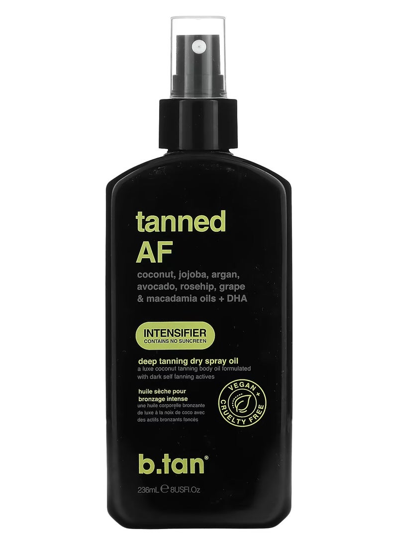 b.tan Best Tanning Oil | Get Tanned Intensifier Dry Spray - Get a Fast, Dark Outdoor Sun Tan From Tan Accelerating Actives, Packed with Moisturizing Oils to Keep Skin Hydrated, 8 Fl Oz