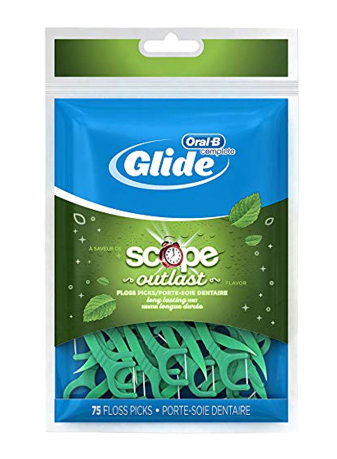 75-Piece Glide Floss Picks Plus Scope Outlasts Multicolour 4.00x4.00x6.00inch