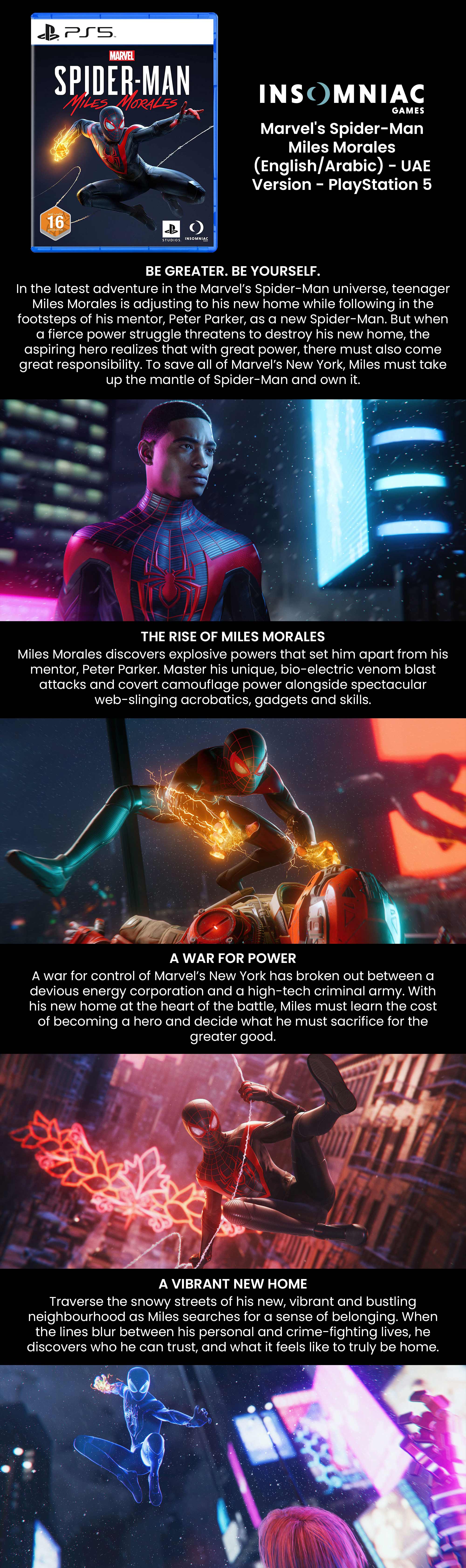 Marvel's Spider-Man Miles Morales (English/Arabic) - UAE Version - Adventure - PlayStation 5 (PS5)