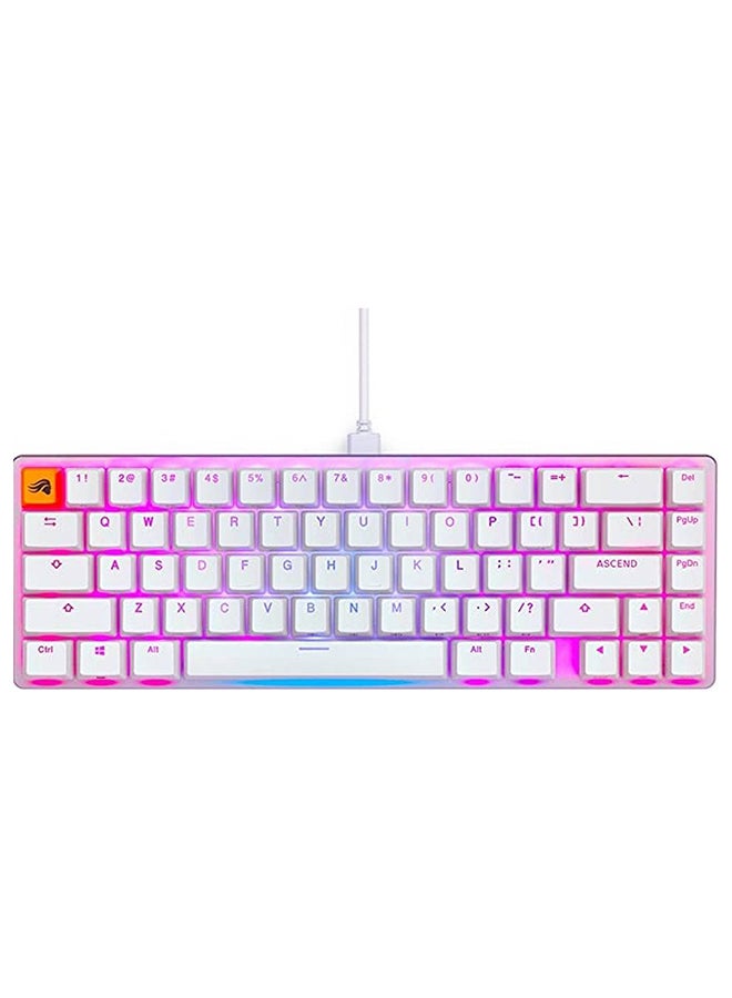 GMMK 2 Pre-Built Modular Mechanical Keyboard, ABS Doubleshot Keycaps, 65% Layout, 67 Keys, Fox Linear Switch, USB-C Interface, 5-Pin Hotswap Support, White | GLO-GMMK2-65-FOX-W