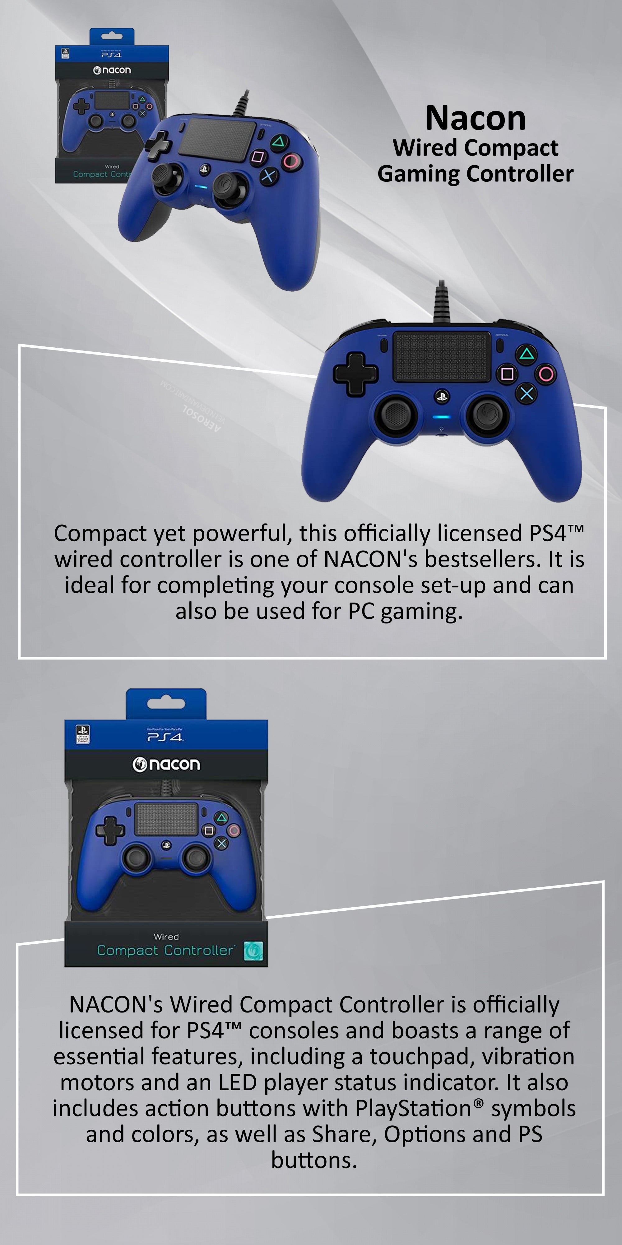 Nacon Wired Compact Controller-Blue