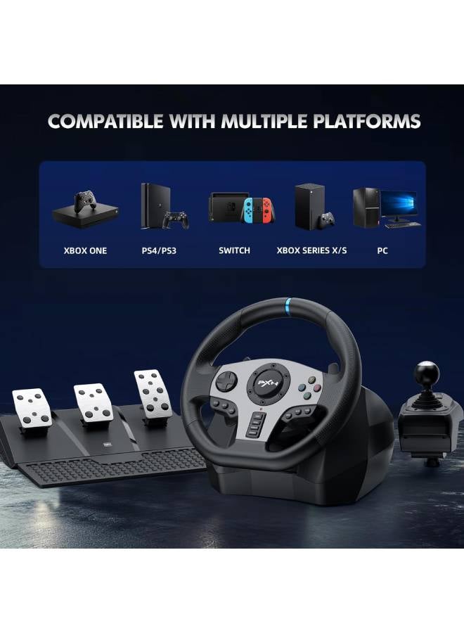 Steering Wheel PS4 Gaming Racing Wheel, PXN V9 Driving Wheel Volante PC 270/900 Degree Vibration and Shifter with Pedals for PC,PS4,Xbox One, Nintendo Switch,PS3,Xbox Series S/X