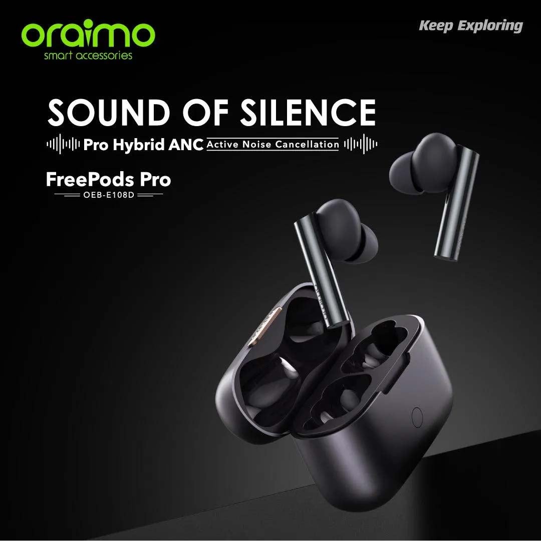 Free Pods Pro Hybrid Active Noise Cancelling Bluetooth Earphones,True Wireless Earbuds With Havy Bass Dual EQs,4 Mics for AI Clear Calls,43H Playtime,Transparency for Ambient Awareness Silver