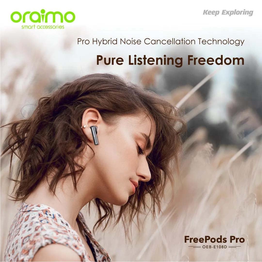 Free Pods Pro Hybrid Active Noise Cancelling Bluetooth Earphones,True Wireless Earbuds With Havy Bass Dual EQs,4 Mics for AI Clear Calls,43H Playtime,Transparency for Ambient Awareness Silver