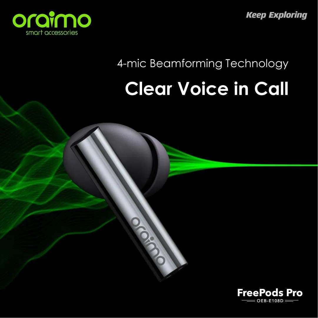 Free Pods Pro Hybrid Active Noise Cancelling Bluetooth Earphones,True Wireless Earbuds With Havy Bass Dual EQs,4 Mics for AI Clear Calls,43H Playtime,Transparency for Ambient Awareness Silver