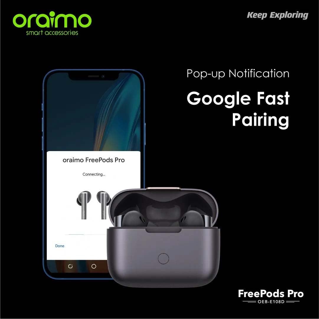Free Pods Pro Hybrid Active Noise Cancelling Bluetooth Earphones,True Wireless Earbuds With Havy Bass Dual EQs,4 Mics for AI Clear Calls,43H Playtime,Transparency for Ambient Awareness Silver