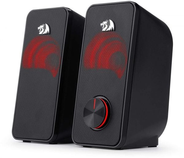 Redragon GS500 Stentor PC Gaming Speaker, 2.0 Channel Stereo Desktop Computer Speaker with Red Backlight
