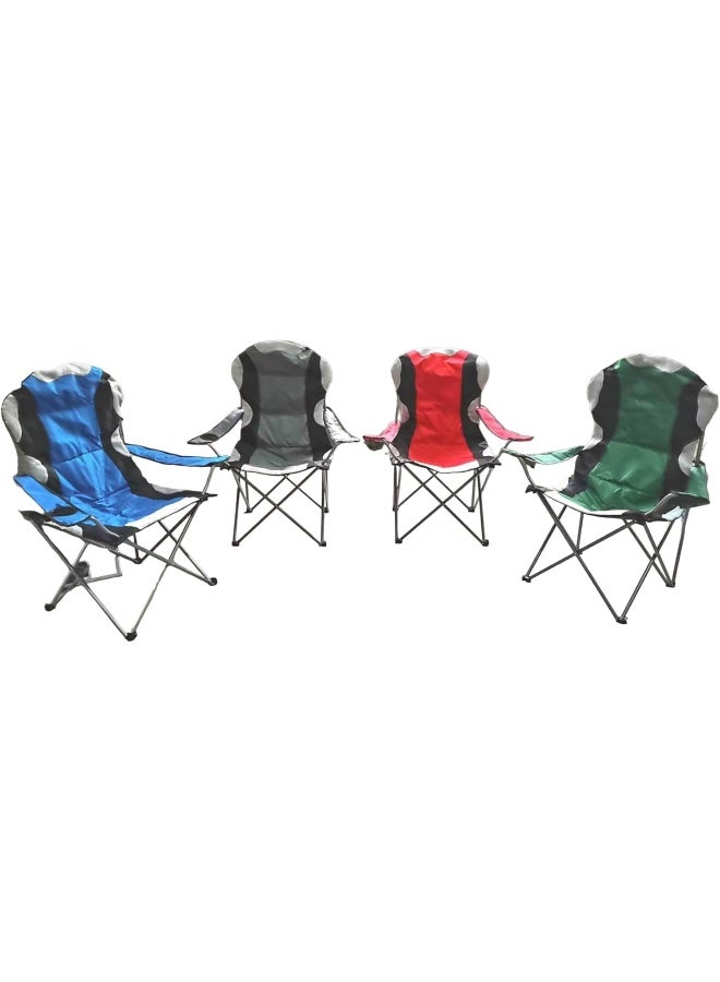 GO2CAMPS Foldable Camping Chair with Cup Holder Heavy Quality (Grey)