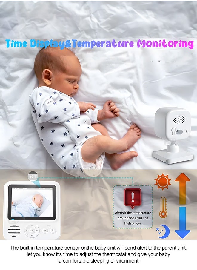 2.8 inch 720P HD babysitting wireless camera with night temperature use baby monitor night vision infrared