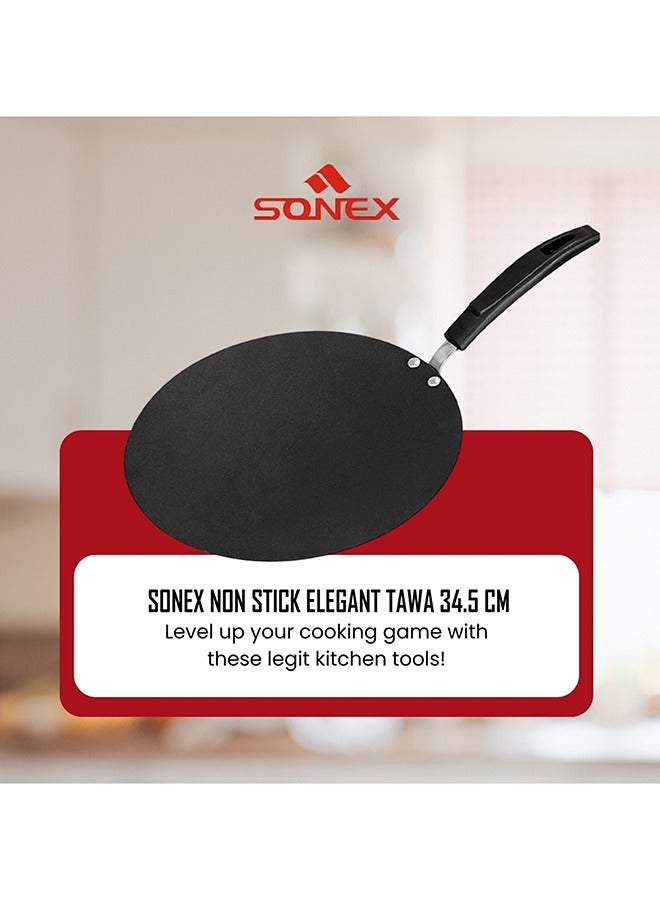 Sonex Elegant Hot Tawa 34.5 Cm, Premium Non Stick Hot Tawa, Ideal for Pancakes, Crepes, Dosa,Eggs, Roti & More, Bakelite Heat Resistant Handle, Durable, Even Heating, Easy to Clean