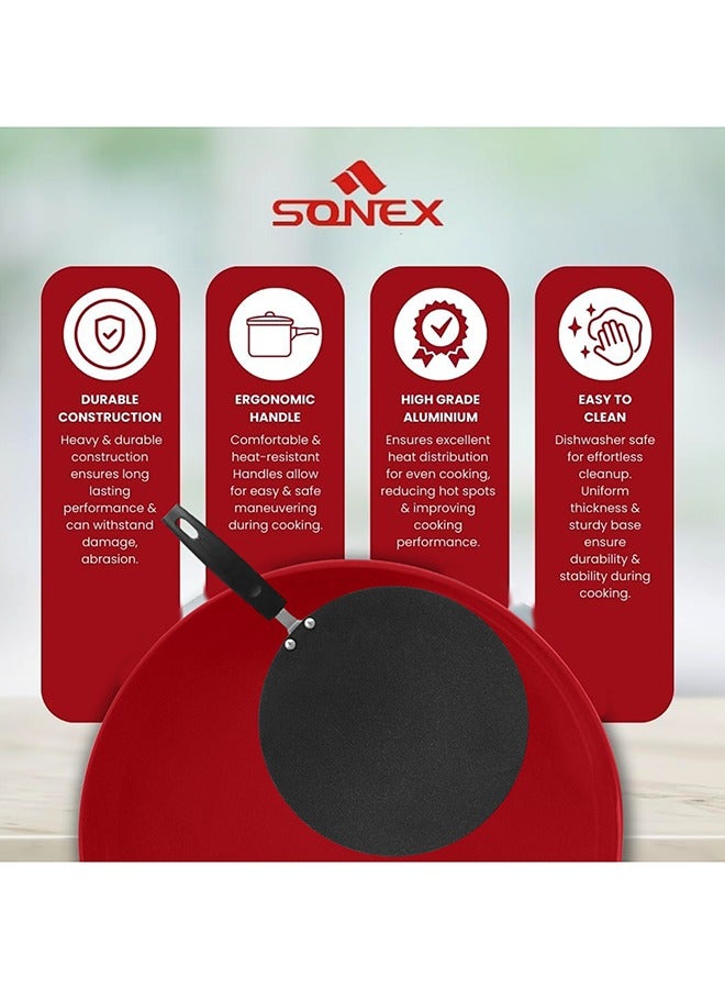 Sonex Elegant Hot Tawa 34.5 Cm, Premium Non Stick Hot Tawa, Ideal for Pancakes, Crepes, Dosa,Eggs, Roti & More, Bakelite Heat Resistant Handle, Durable, Even Heating, Easy to Clean