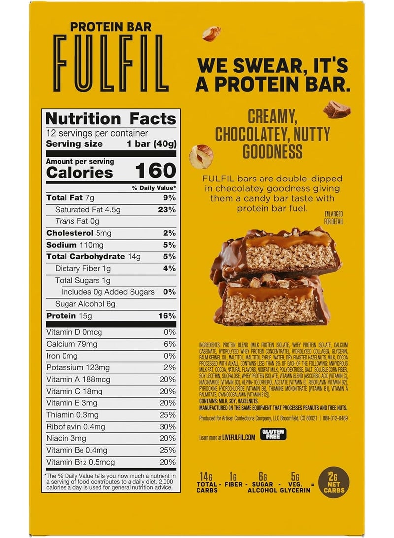 Protein Bars FULFIL Chocolate Hazelnut 12 Bars, Each 40g