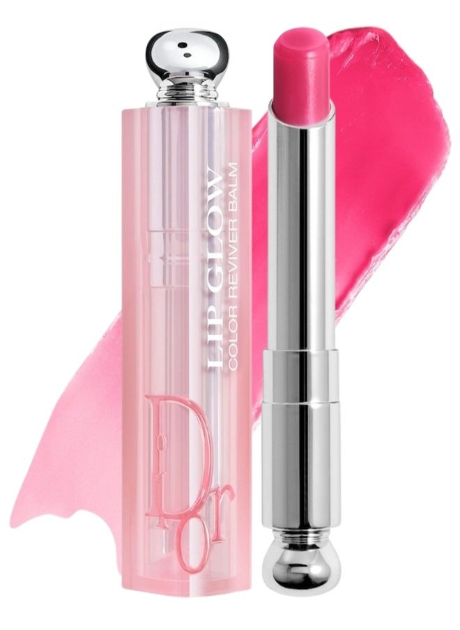 Dior Addict Lip Glow Balm - Shade 007 Raspberry, 3.2g | Hydrating Lip Balm with Color Reviver Technology