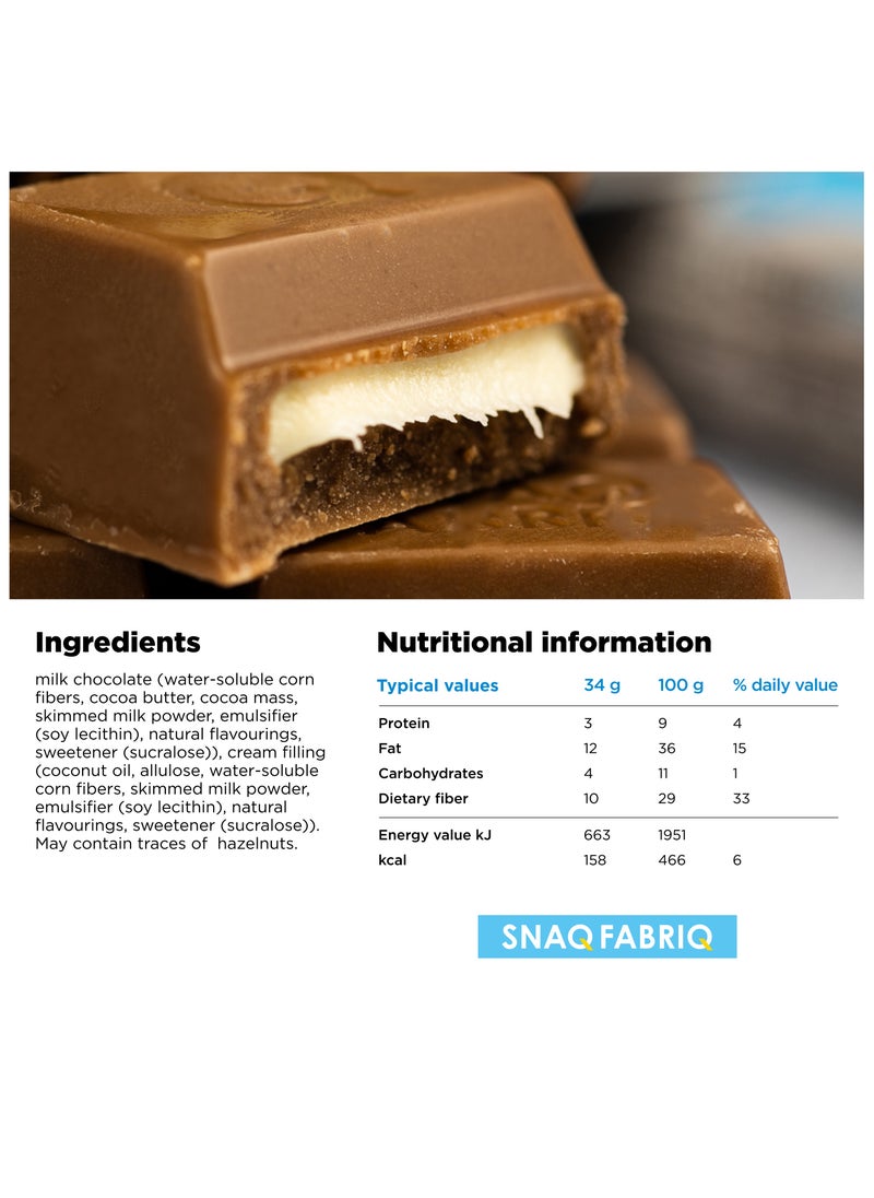 Milky Chocolate Bar with Milk Chocolate and Cream Filling No Sugar Added 16x34g