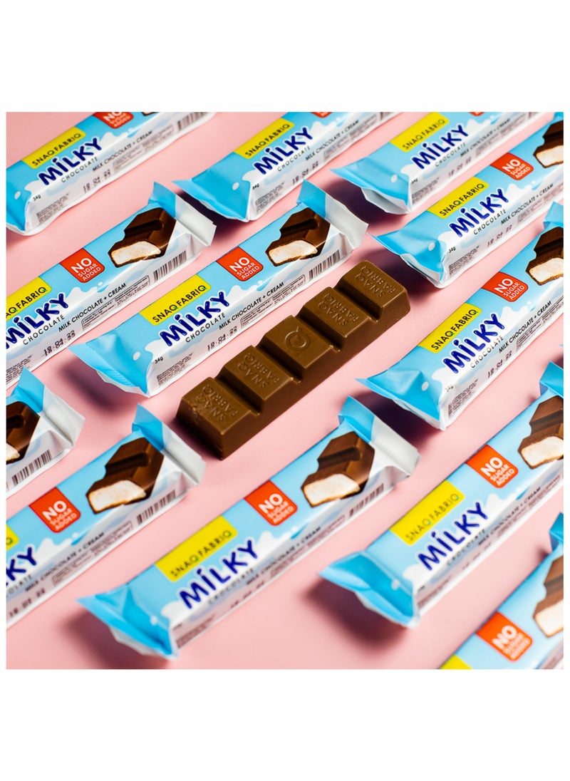 Milky Chocolate Bar with Milk Chocolate and Cream Filling No Sugar Added 16x34g