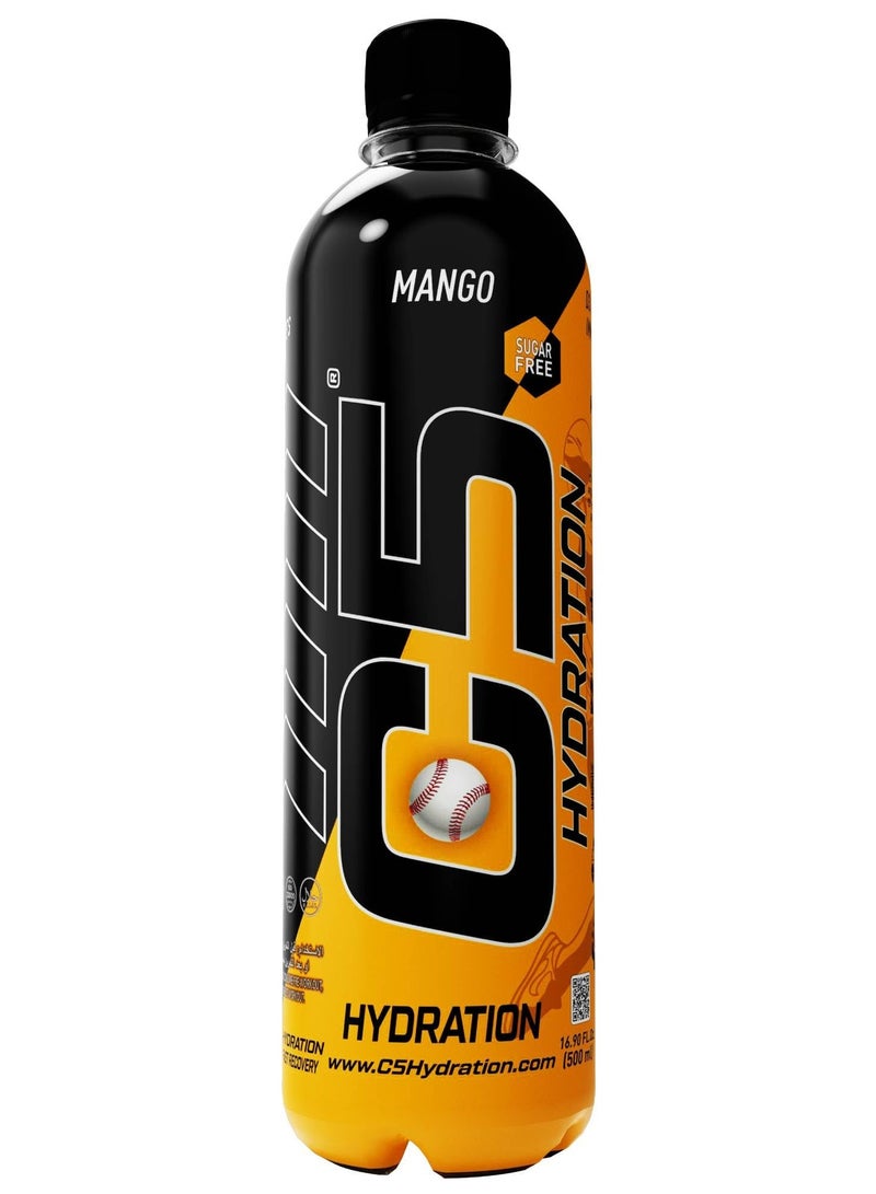 C5 Hydration Key Electrolytes Vit B's Energy Vit C E Antioxidant Vit D3 Immunity (Full Box 12 Bottles Mango)