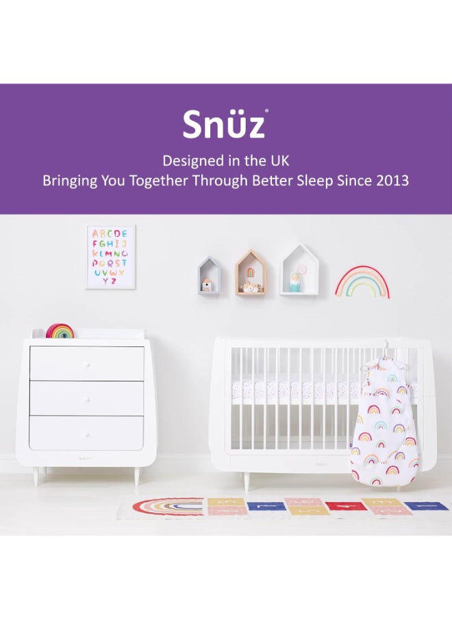 Pouch Sleeping Bag For Infant And Baby 1.0 Tog Clever Nappy Change Zip Material 100% Cotton For Temperatures If 21 - 23 Celsius From 6 To 18Months Maximum Baby Length 86Cm - Rainbow