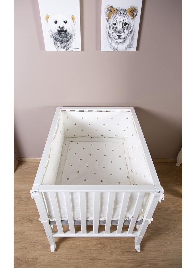 Playpen 94 With Swivel Wheels - White