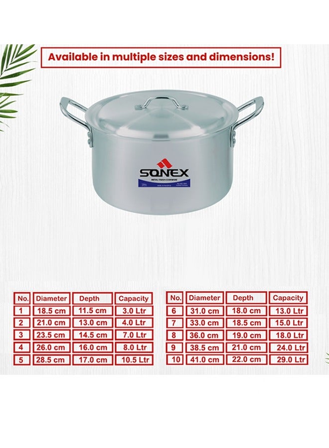 Sonex Baby Classic Cooking Pot, Compact And Durable Cookware, Sleek Design, Stainless Steel Handle For Firm Grip, Heavy Gauge, High Quality Metal Finish, For Small Kitchen, PFOA Free, (28.5 cm & 10.5 Ltr)