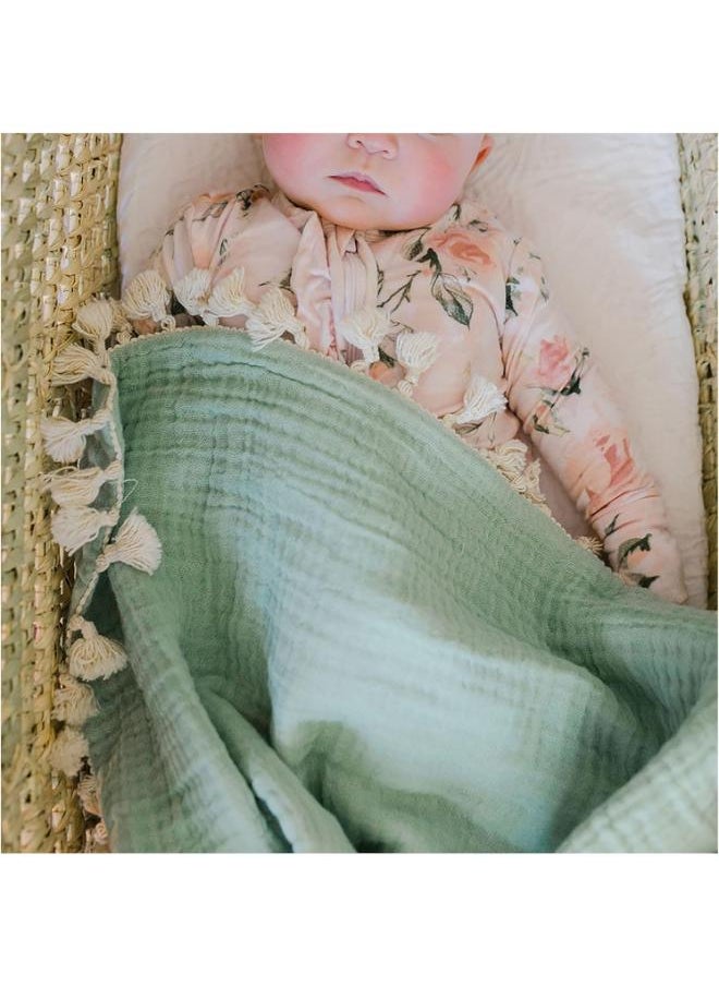 6 Layer Muslin Blanket - Evergreen