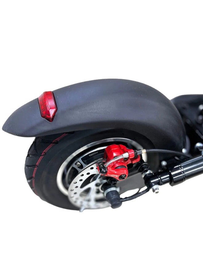 Z2 (E10) Powerful Electric Scooter With Seat, 48V, Foldable, Front & Side Led lights, FREE HANDLEBAR BAG, Red