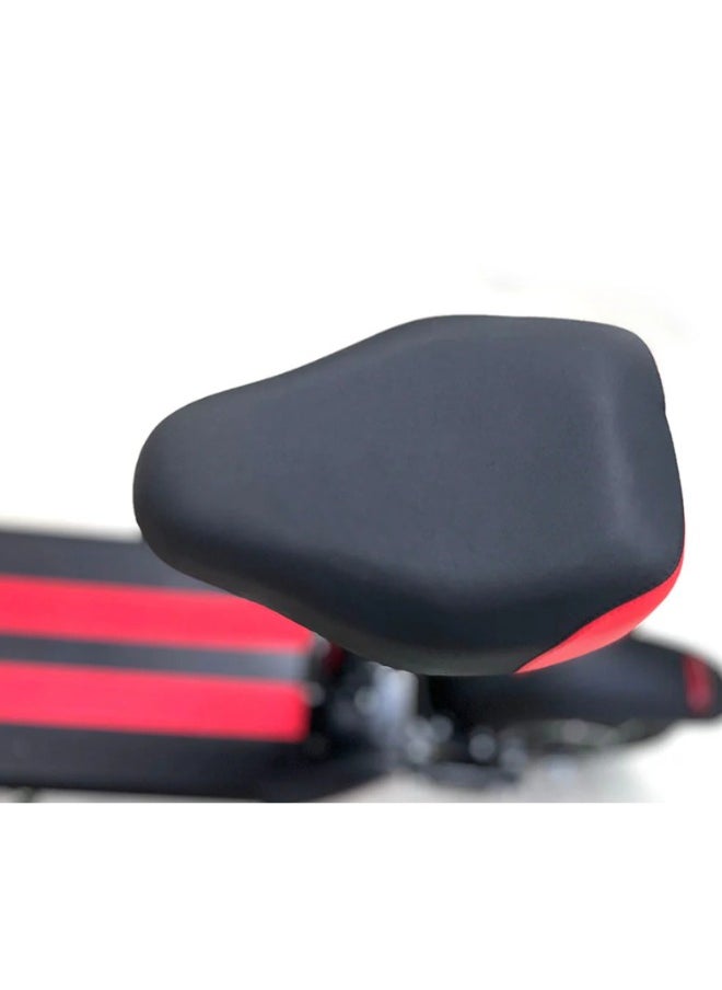 Z2 (E10) Powerful Electric Scooter With Seat, 48V, Foldable, Front & Side Led lights, FREE HANDLEBAR BAG, Red
