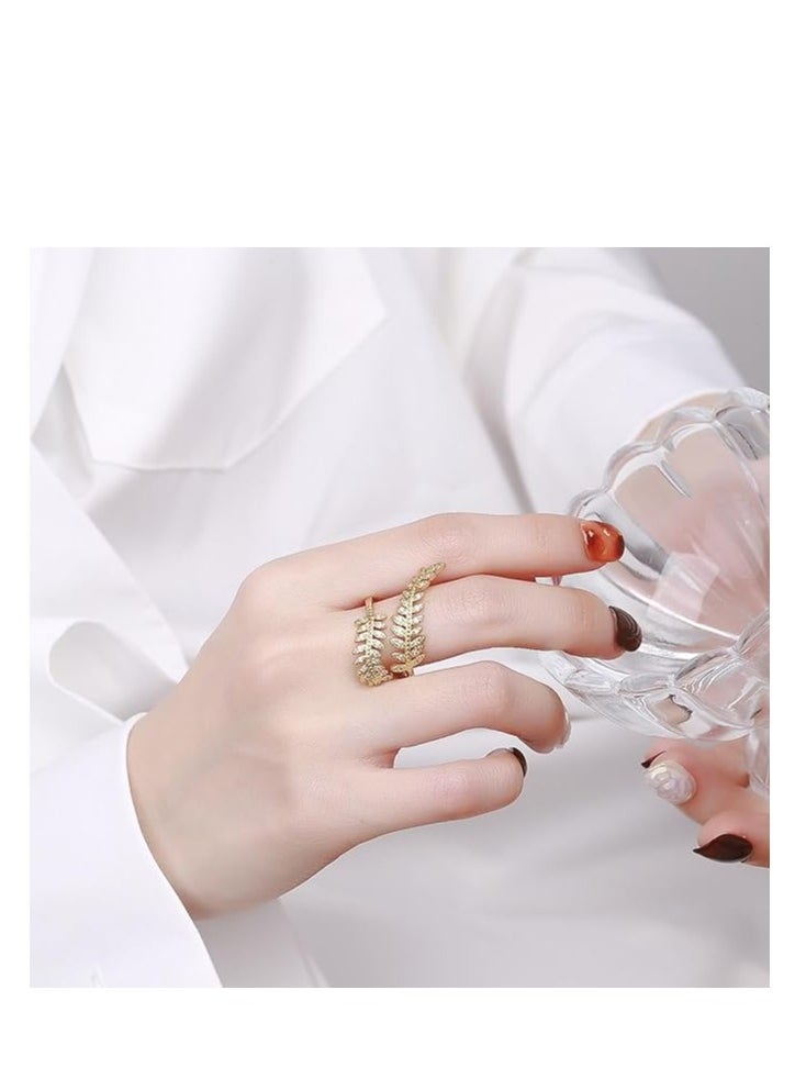 OUYoo Elegant Crystal Studded Ring - Timeless Sparkle for Women and Girls