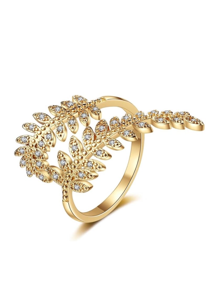 OUYoo Elegant Crystal Studded Ring - Timeless Sparkle for Women and Girls