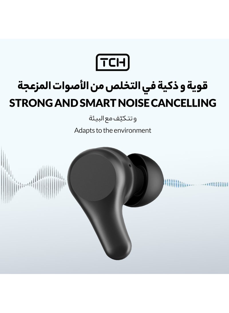 TCH Wirless Earbuds Boom Trap L30 Less Noise Clear Voice & Hifi Sound Quality Bass Surging Smart Touch & 30 Hours Playtime Waterproof IPX4 Earbud With Bluetooth 5.3 IOS+Andorid 480mAh Battery