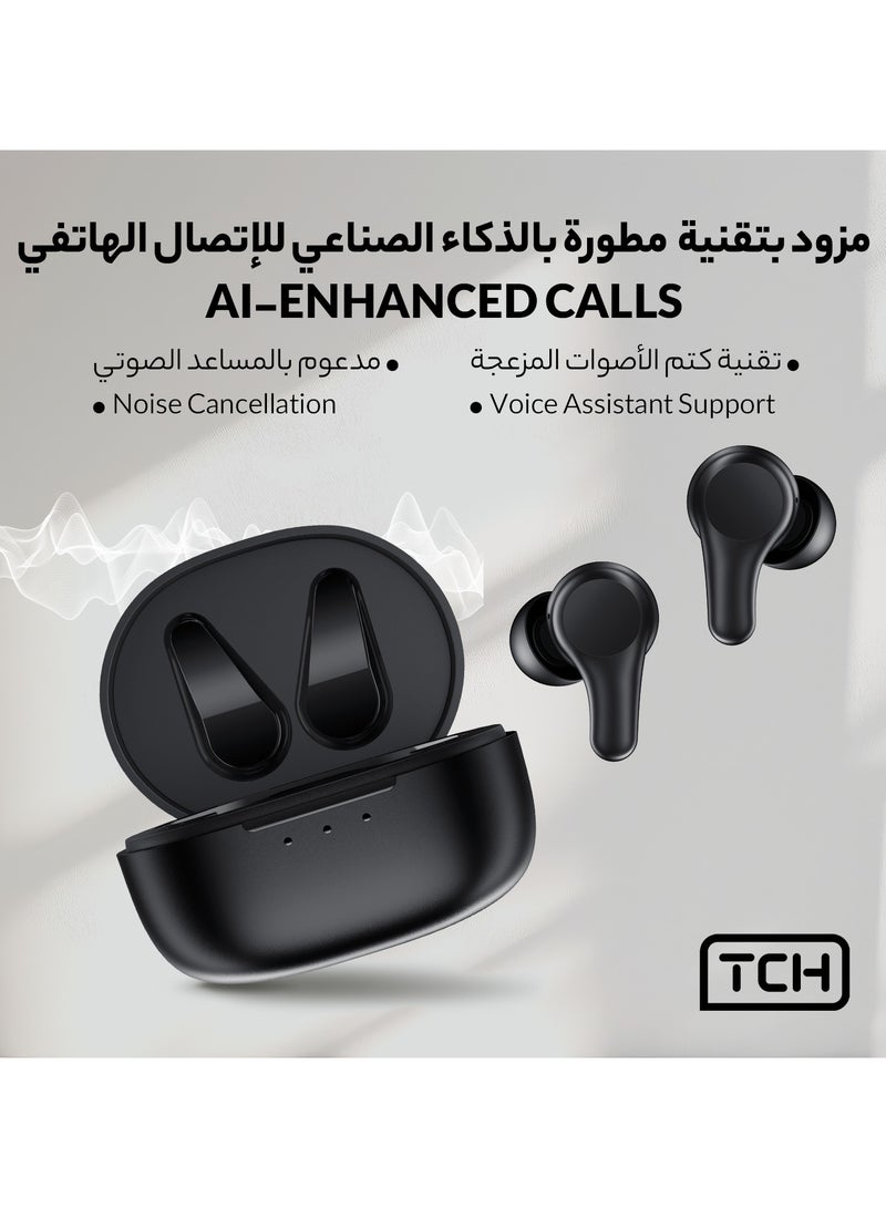 TCH Wirless Earbuds Boom Trap L30 Less Noise Clear Voice & Hifi Sound Quality Bass Surging Smart Touch & 30 Hours Playtime Waterproof IPX4 Earbud With Bluetooth 5.3 IOS+Andorid 480mAh Battery