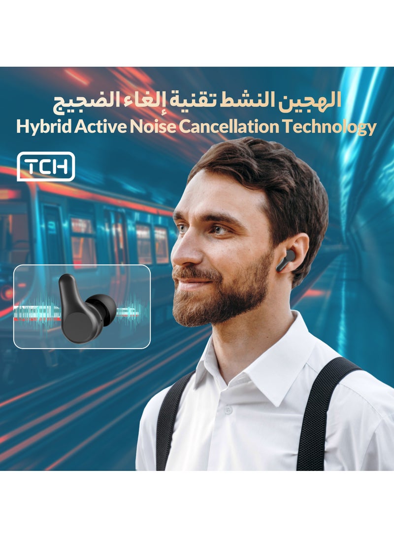 TCH Wirless Earbuds Boom Trap L30 Less Noise Clear Voice & Hifi Sound Quality Bass Surging Smart Touch & 30 Hours Playtime Waterproof IPX4 Earbud With Bluetooth 5.3 IOS+Andorid 480mAh Battery