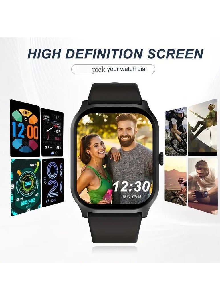 Smart Watch Women Men Kids Call (Dial/Answer/Text) Bluetooth, 2.1 Inch TFT HD Screen, Heart Rate Sleep Moniter, Waterpoof 5ATM Fitness Tracker With 100+ Workout Sports Modes, Android smartwatch & IOS
