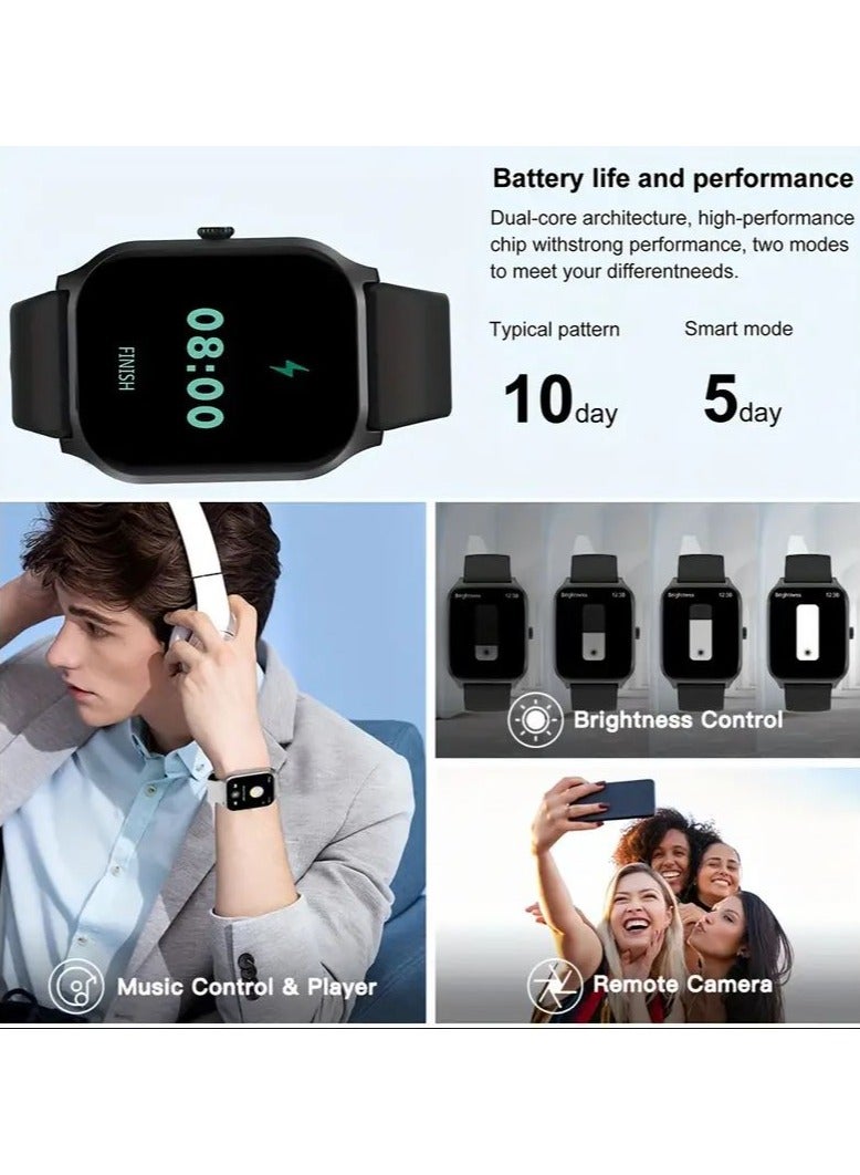 Smart Watch Women Men Kids Call (Dial/Answer/Text) Bluetooth, 2.1 Inch TFT HD Screen, Heart Rate Sleep Moniter, Waterpoof 5ATM Fitness Tracker With 100+ Workout Sports Modes, Android smartwatch & IOS