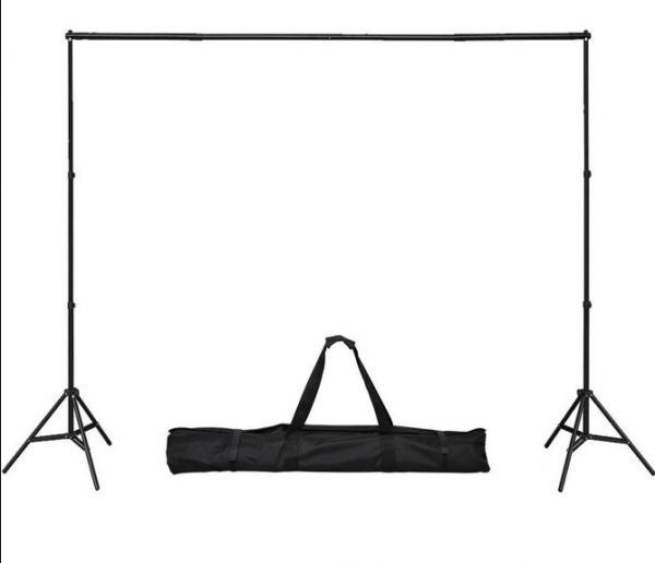 3-Piece Studio Background Support Stand With Backdrop And Clappers Set 3x2meter Black