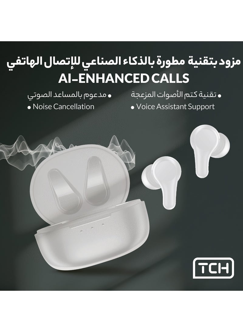 TCH Wirless Earbuds Boom Trap L30 Less Noise Clear Voice & Hifi Sound Quality Bass Surging Smart Touch & 30 Hours Playtime Waterproof IPX4 Earbud With Bluetooth 5.3 IOS+Andorid 480mAh Battery