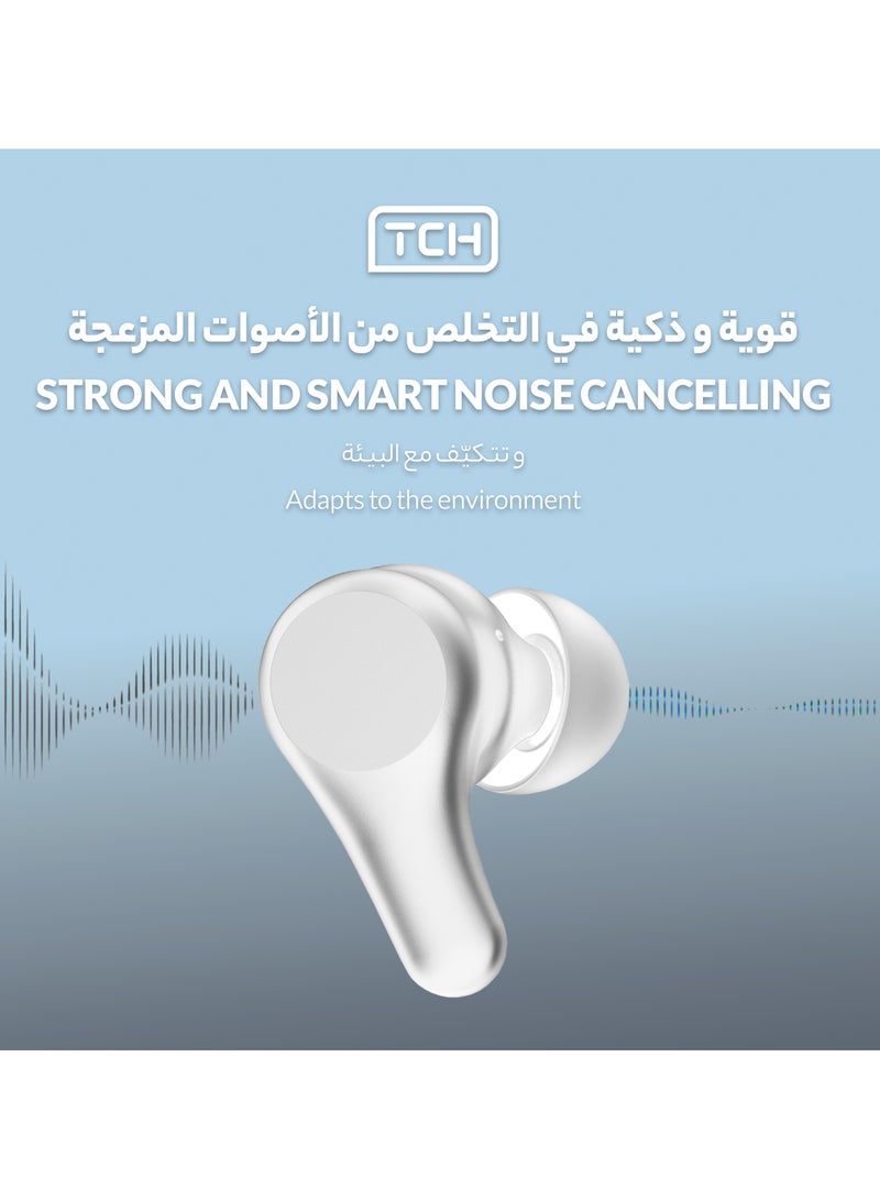 TCH Wirless Earbuds Boom Trap L30 Less Noise Clear Voice & Hifi Sound Quality Bass Surging Smart Touch & 30 Hours Playtime Waterproof IPX4 Earbud With Bluetooth 5.3 IOS+Andorid 480mAh Battery