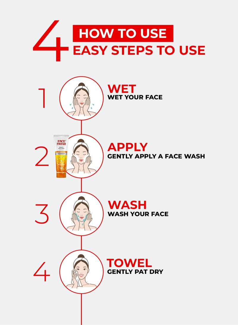 Set of 2 Hydrating Beauty Face Wash – Protection from Redness & Inflammation, Face Wash for Men and Women, For All Skin Types 75ml