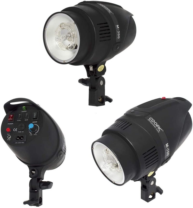M-300 Photo Studio Strobe Flash Light Full Kit Black