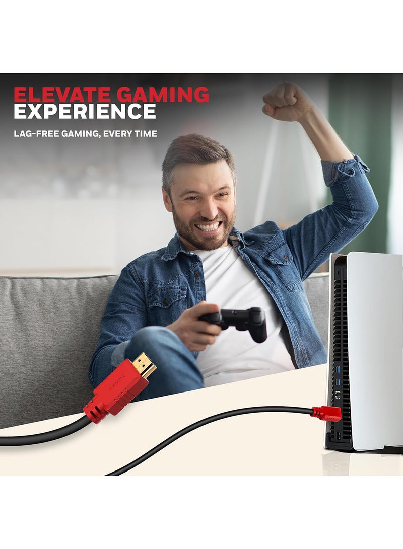 HDMI v2.0, 4K@60Hz Cable With Ethernet, 20 Mtr (65.6 ft), Upto 18GBPS Transfer Speed,High Speed With UHD Resolution, Comaptible With Television, Soundbar, Gaming Console, PC, Laptop Red Black-1.4