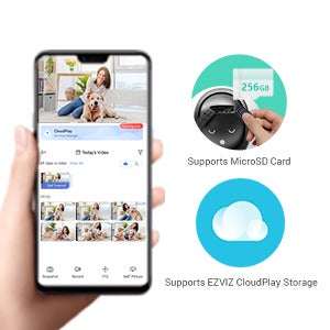 C6 Pan & Tilt Wi-Fi Camera 4MP 4mm, 360° Panoramic View, 2K Resolution, Privacy Shutter, MicroSD Card up to 256 GB, Auto-Zoom Tracking, True-WDR, Two-Way Talk, EZVIZ Cloud Play Storage, Person Detection, Color Vision with Starlight Lens - CS-C6 White