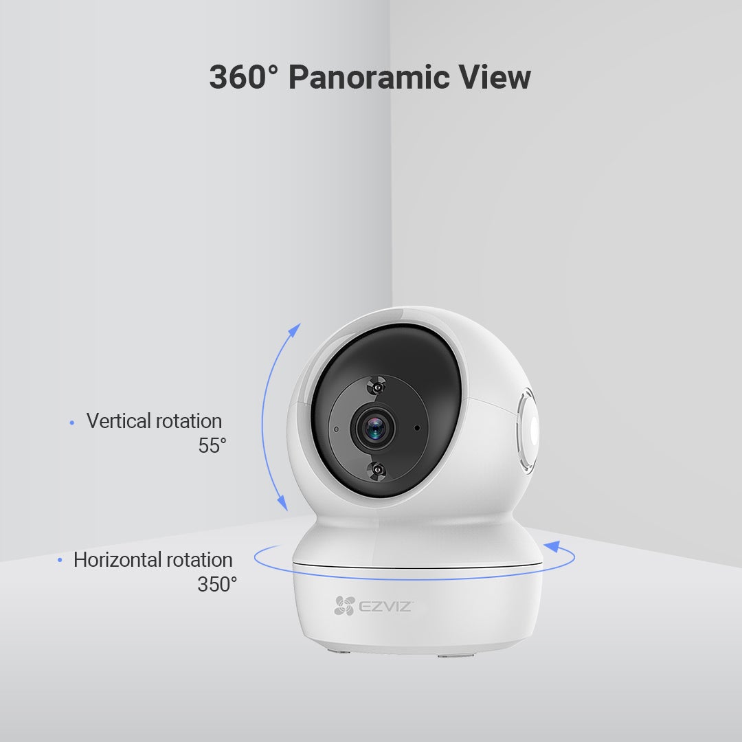 C6N Security Camera, 2K, 3MP, Indoor Camera, Baby Monitor, Wi-Fi Camera For Home With Smart Motion Tracking, Excellent mage, 8X Digital Zoom, Night Vision, Two-way Audio, H_265, Works With Alexa - C6N 3MP White